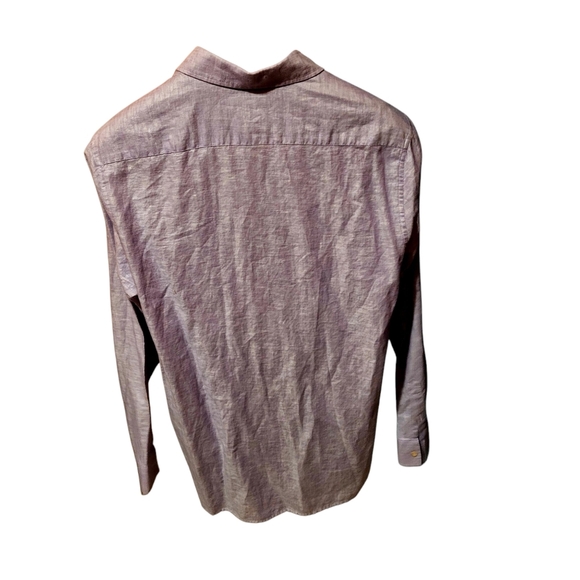 Ted Baker London Linen & Cotton Button Down Lilac Purple Shirt Men’s Size 5 XL - Picture 2 of 6